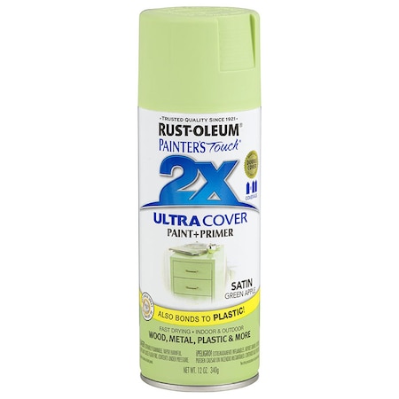 Rust-Oleum Spray Paint, Green Appl, Satin, 12 oz 249077